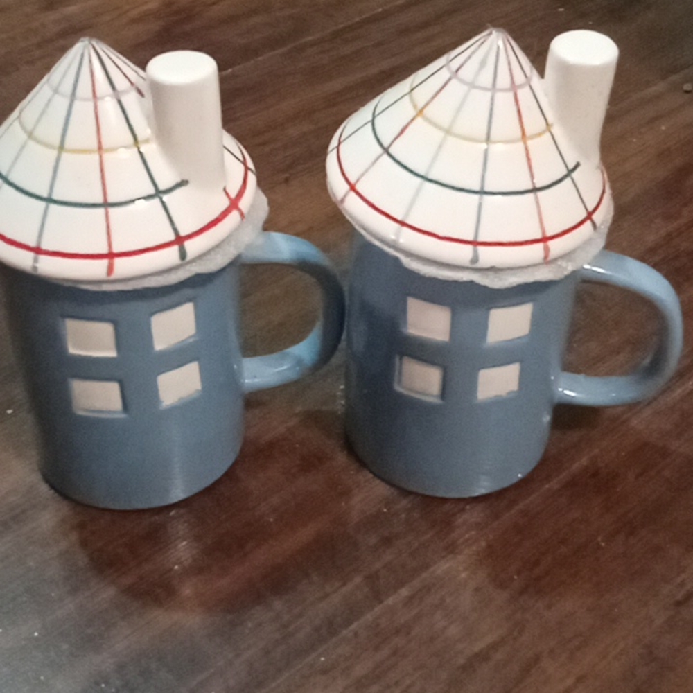 NWT Windowpane House Figural Lidded Mug - 12 oz capacity